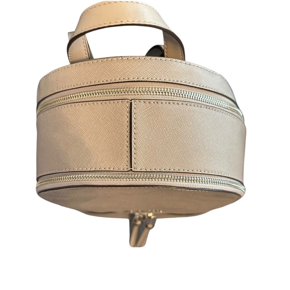 Michael Kors Rhea Backpack Pearl Grey Leather Medium MK Logo - Picture 8 of 16